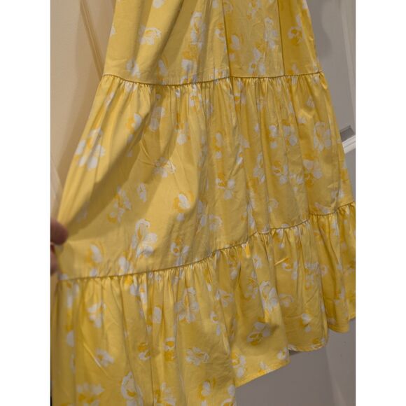 Banana Republic Yellow Floral Mini Dress S Cottagecore Coastal Summer Sundress - Picture 5 of 6